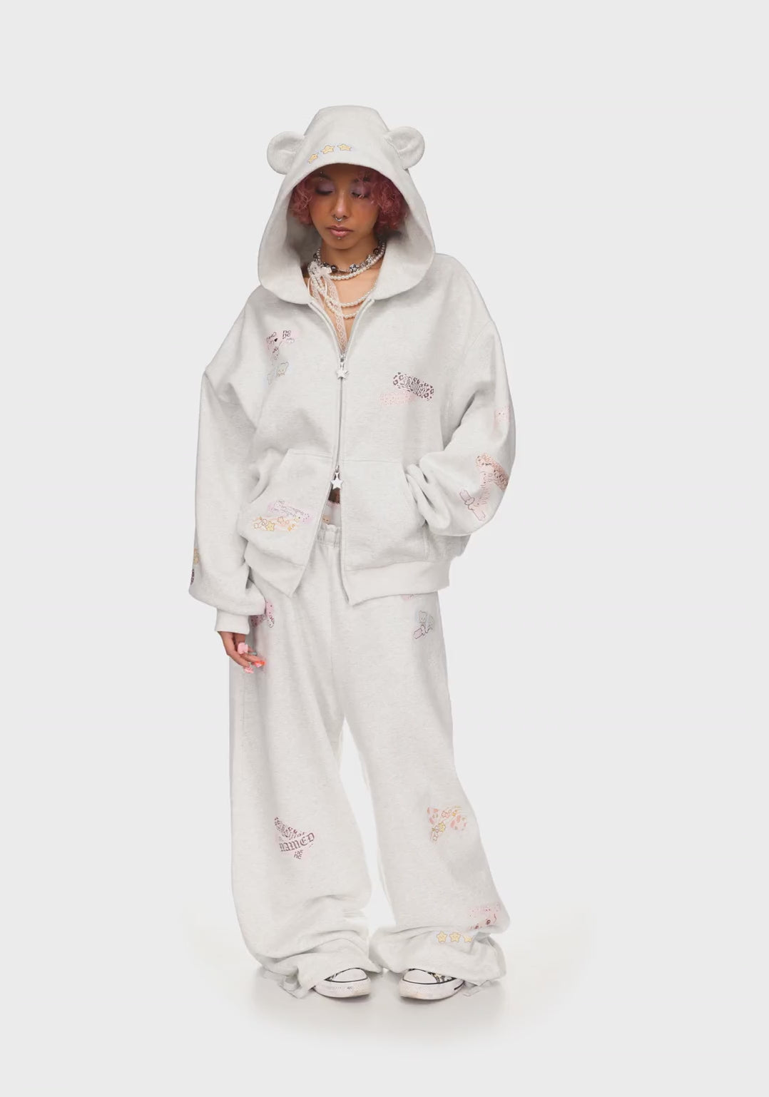 Stitch Teddy Zip Hoodie White Marl – NAMED COLLECTIVE®