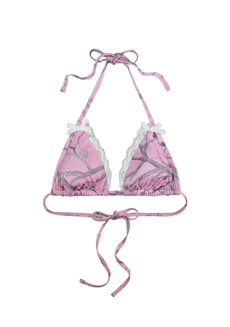 PREY BIKINI TOP PINK CAMO