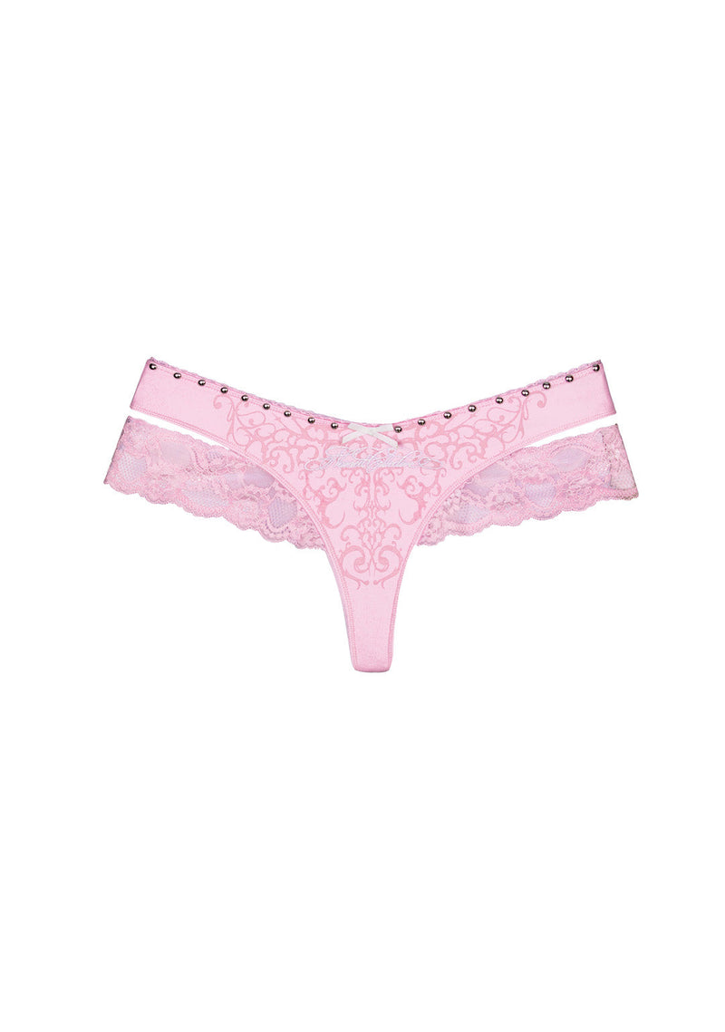 REBEL DOUBLE LAYER LACE THONG BABY PINK