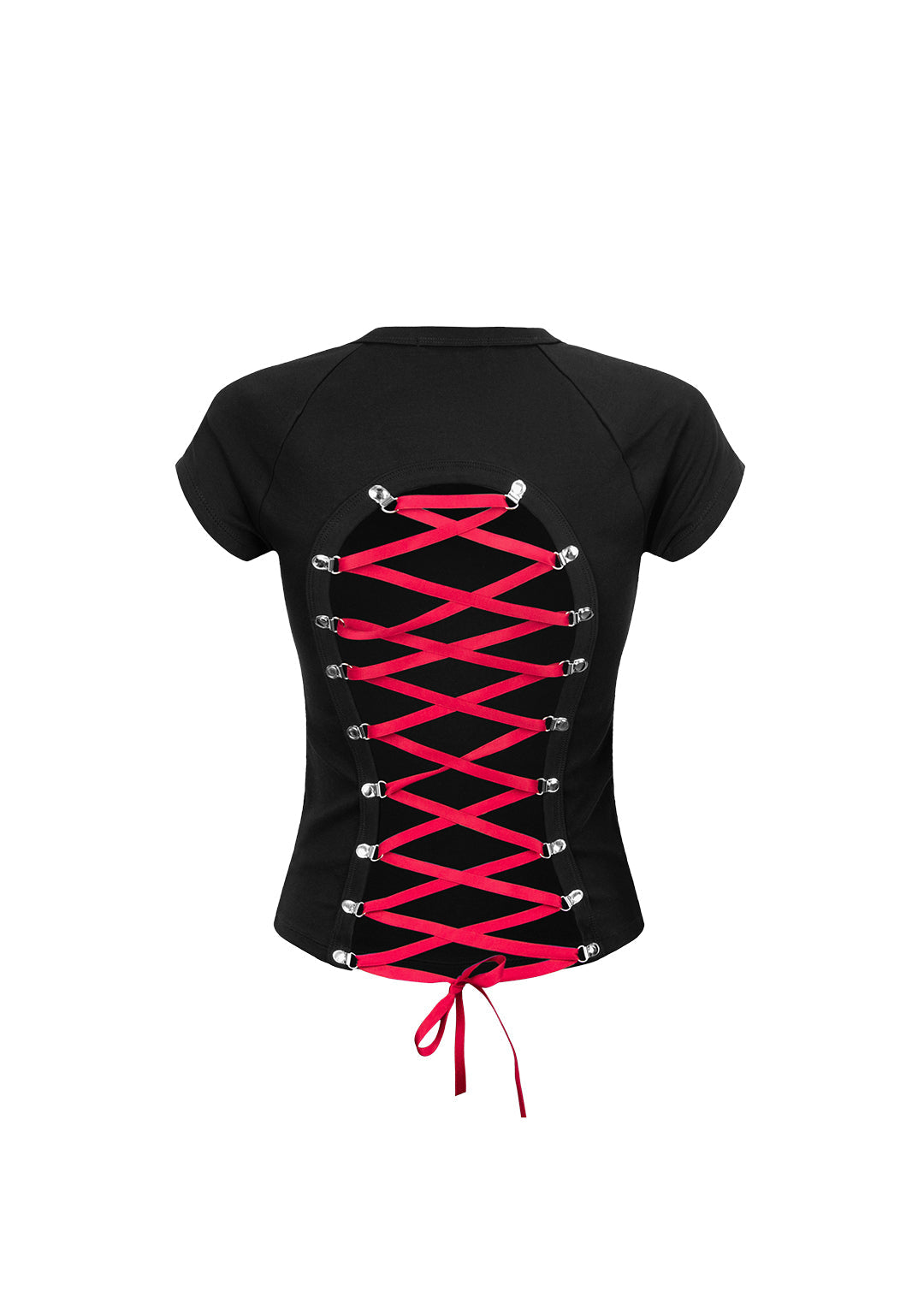 Rebel Lace Up Baby Tee Black And Red – NAMED COLLECTIVE®