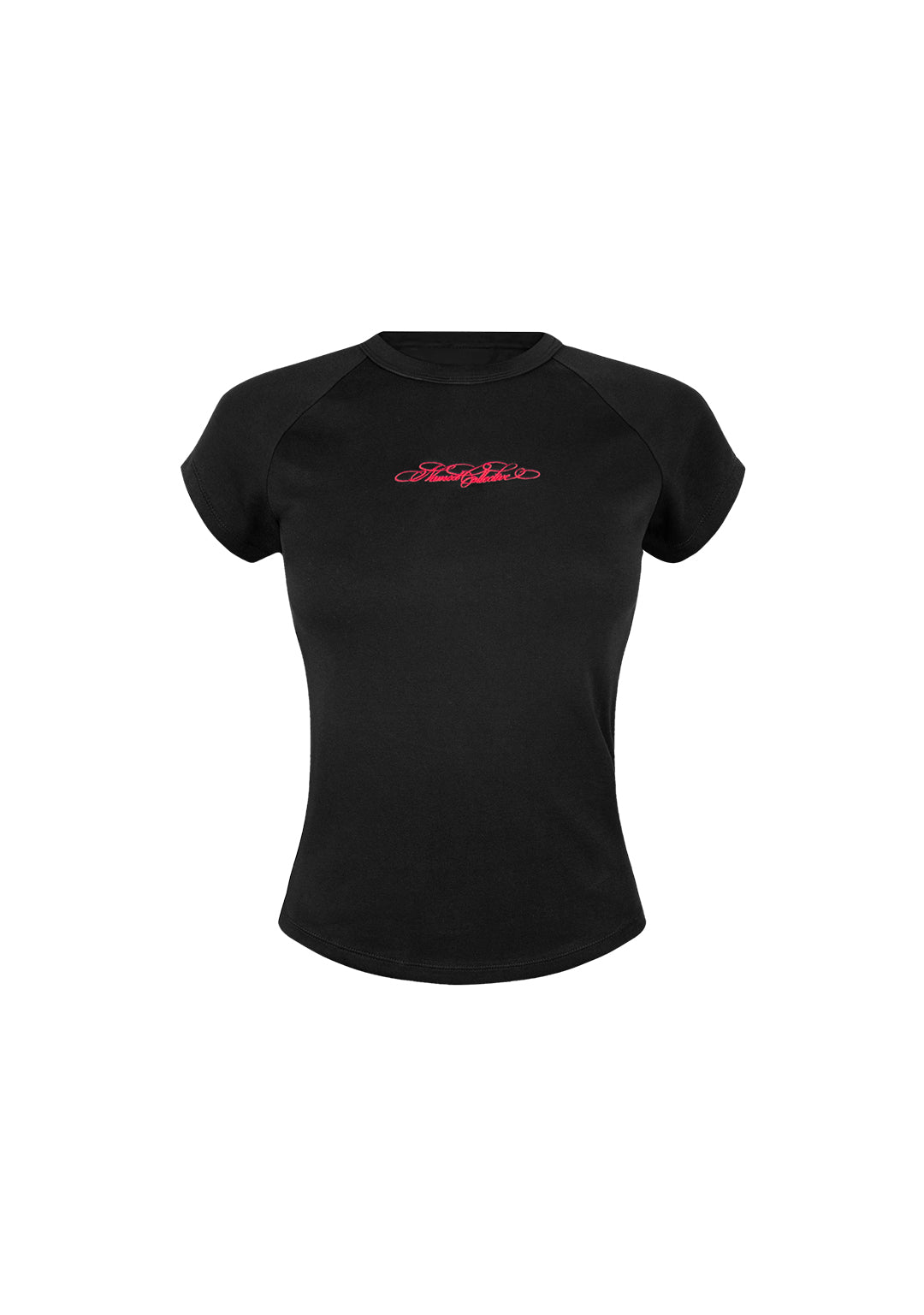 REBEL LACE UP BABY TEE BLACK AND RED