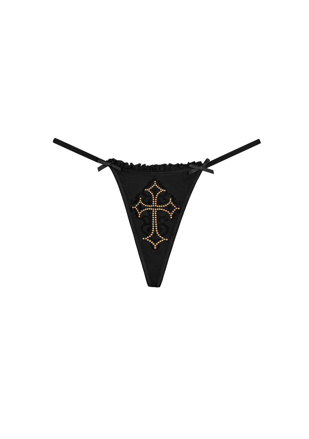 Stebbed String REBEL STUDDED G-STRING BLACK