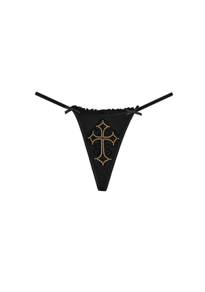REBEL STUDDED G-STRING BLACK