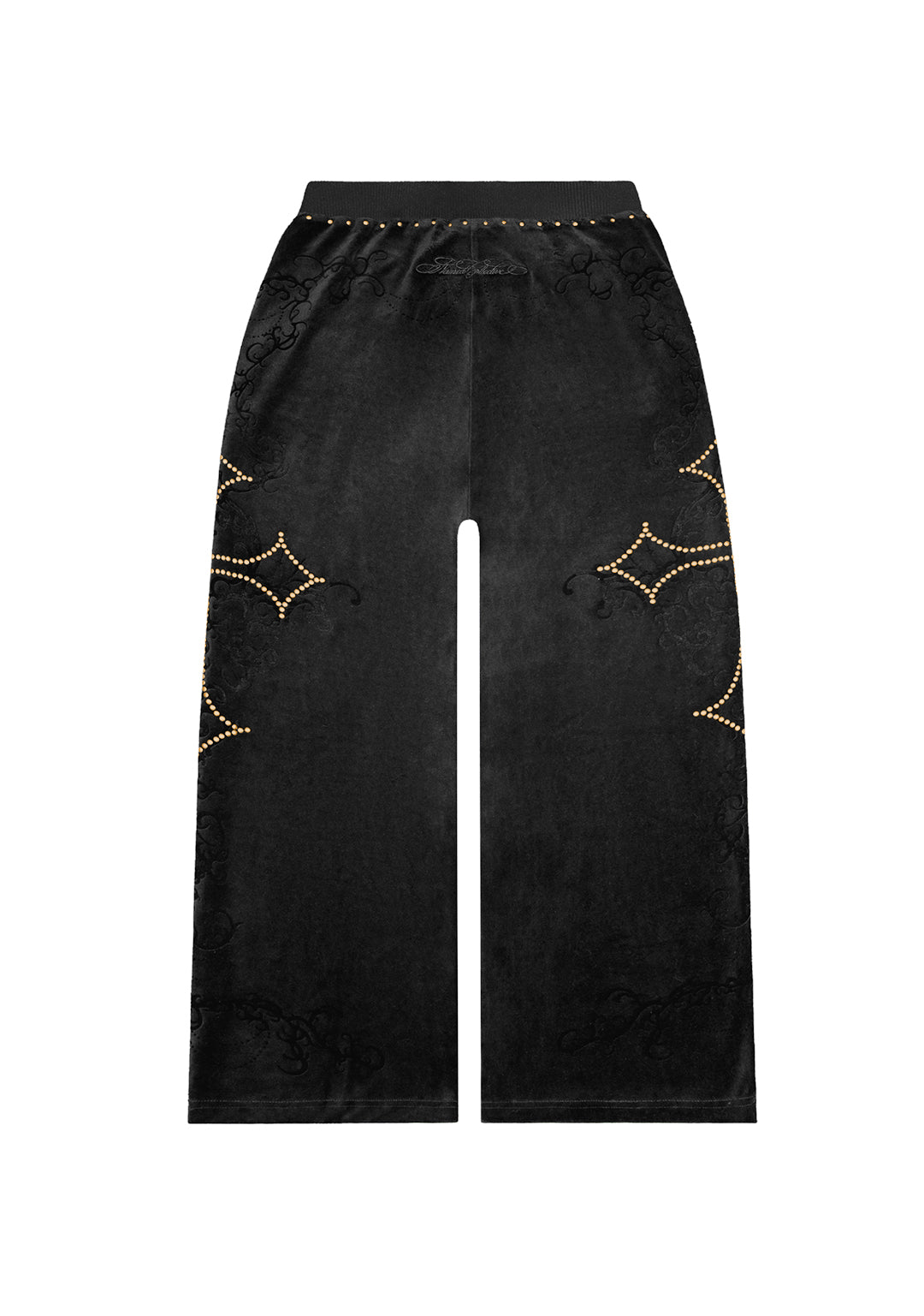 REBEL STUDDED VELOUR SWEATPANTS BLACK