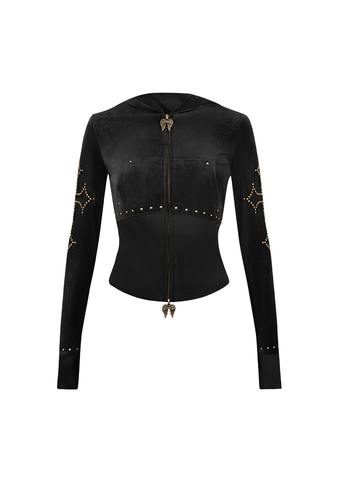 Rebel Studded Velour Zip Hoodie Black – NAMED COLLECTIVE®