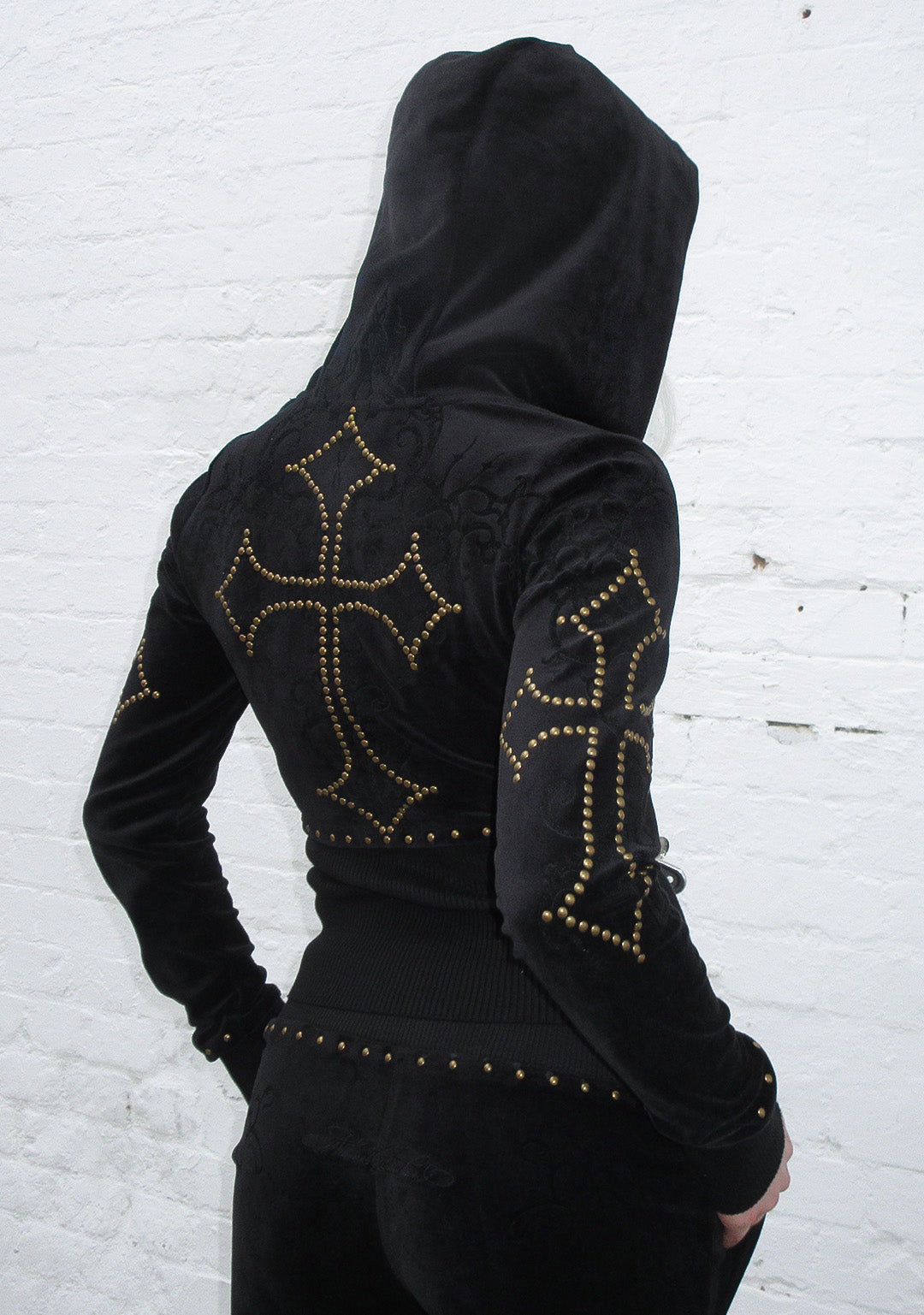 Rebel Studded Velour Zip Hoodie Black – NAMED COLLECTIVE®