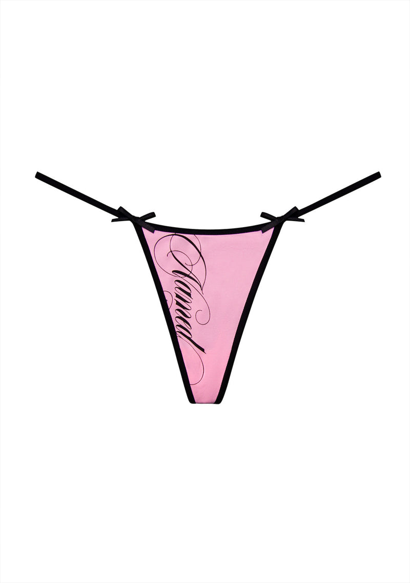 RISK LOGO THONG BABY PINK
