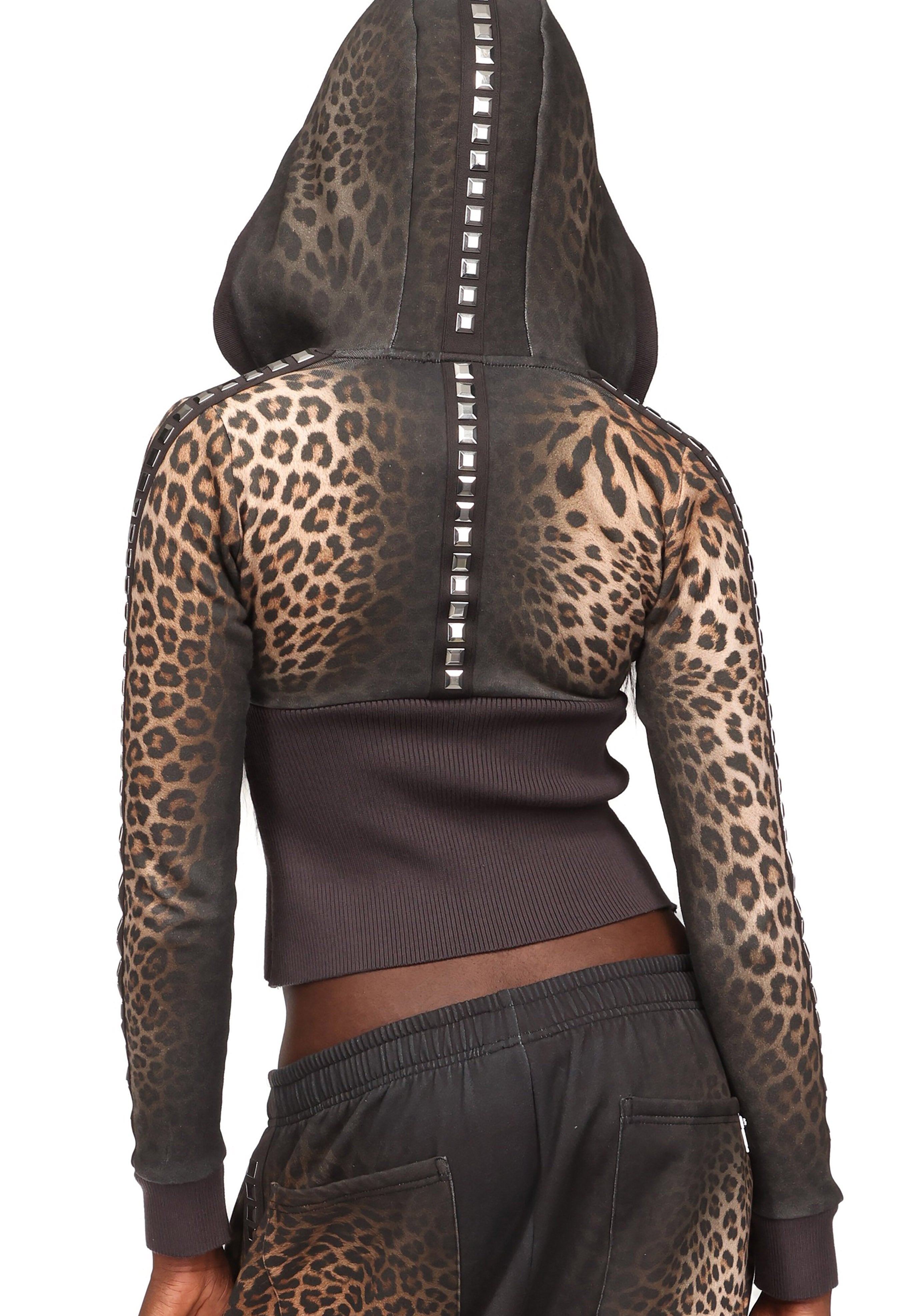 Rumour Studded Fitted Zip Hoodie Leopard – NAMED COLLECTIVE®