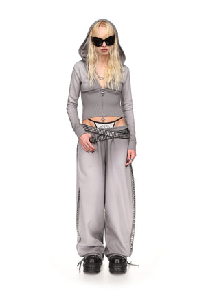 RUMOUR STUDDED OVERSIZED SWEATPANTS GRADIENT GREY