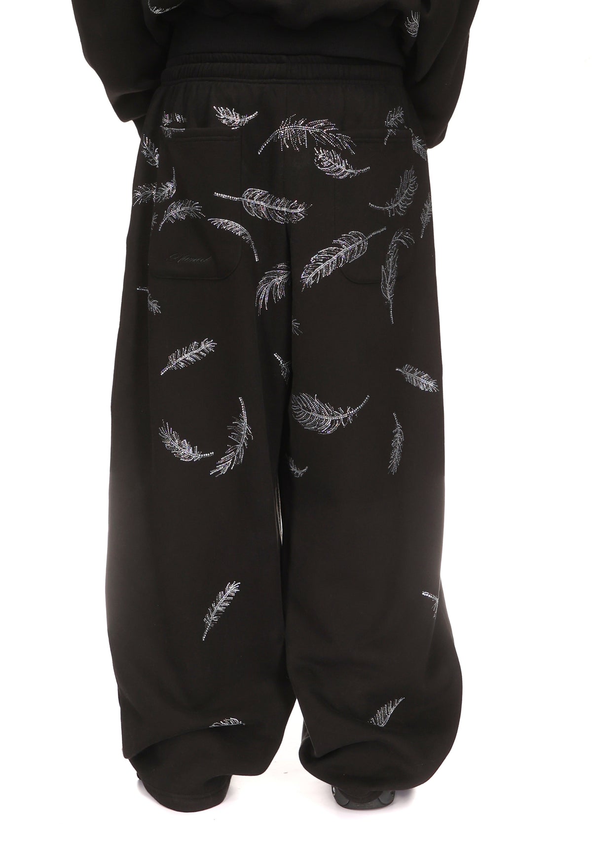 SAINT RHINESTONE OVERSIZED SWEATPANTS BLACK
