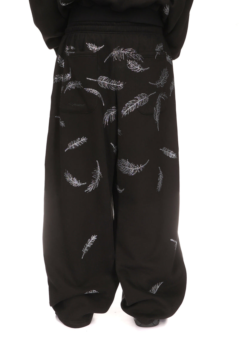 SAINT RHINESTONE OVERSIZED SWEATPANTS BLACK