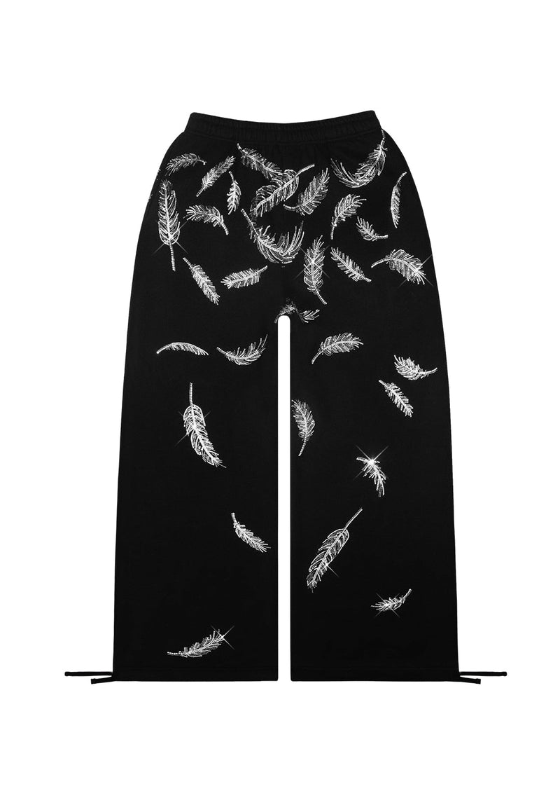 SAINT RHINESTONE OVERSIZED SWEATPANTS BLACK