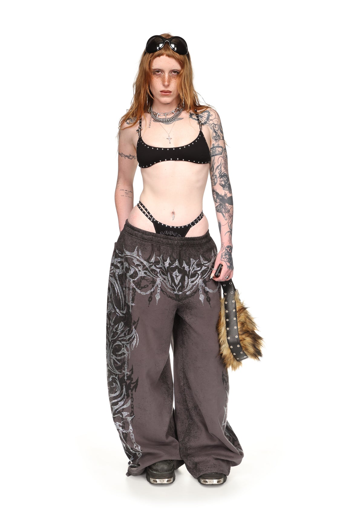 ENEMY STUDDED BALCONETTE BRA BLACK