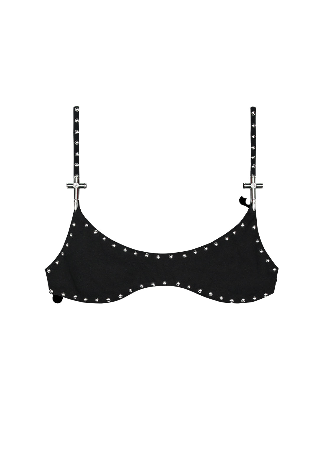 ENEMY STUDDED BALCONETTE BRA BLACK