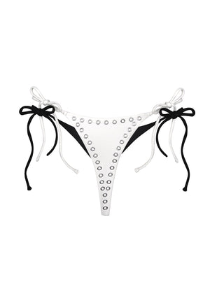 SECRETS DOUBLE LAYER THONG BIKINI BOTTOMS WHITE