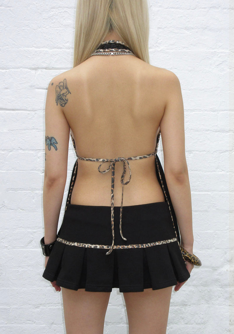 SPOILT BACKLESS HALTERNECK TOP BLACK