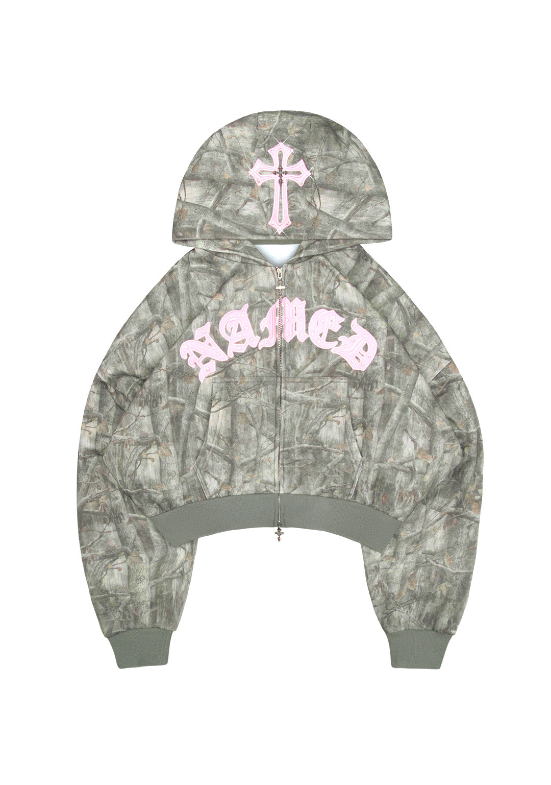 トップス XG Cropped Camo Zip Hoodie XQLXL-0571 Spoilt Crop Zip Hoodie Tree Camo – NAMED COLLECTIVE®