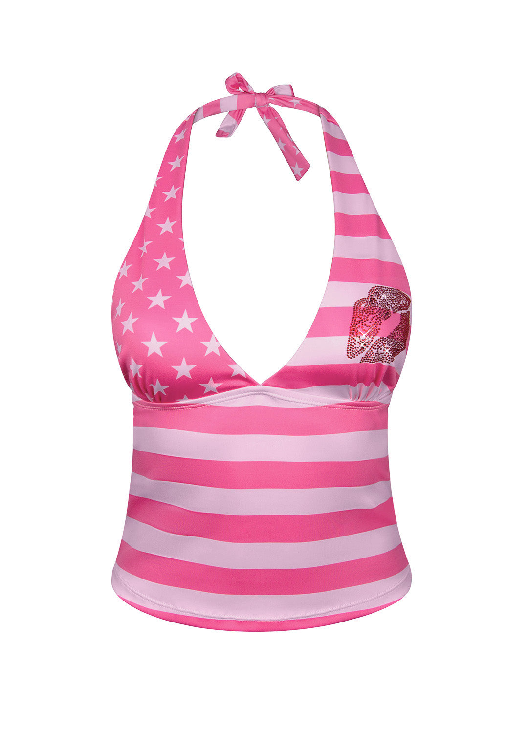 Stellar Rhinestone Halterneck Tankini Top Hot Pink – NAMED COLLECTIVE®