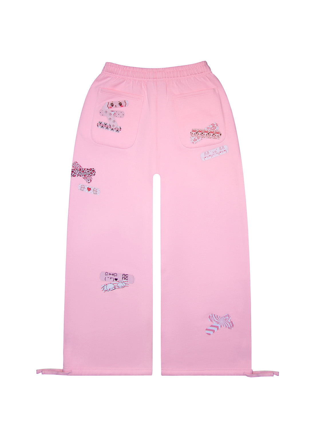 STITCH TEDDY OVERSIZED SWEATPANTS BABY PINK