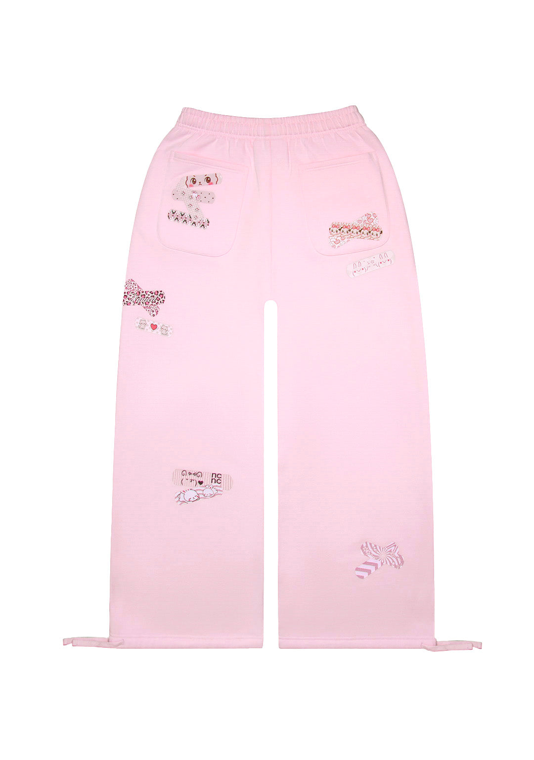 STITCH TEDDY OVERSIZED SWEATPANTS BABY PINK