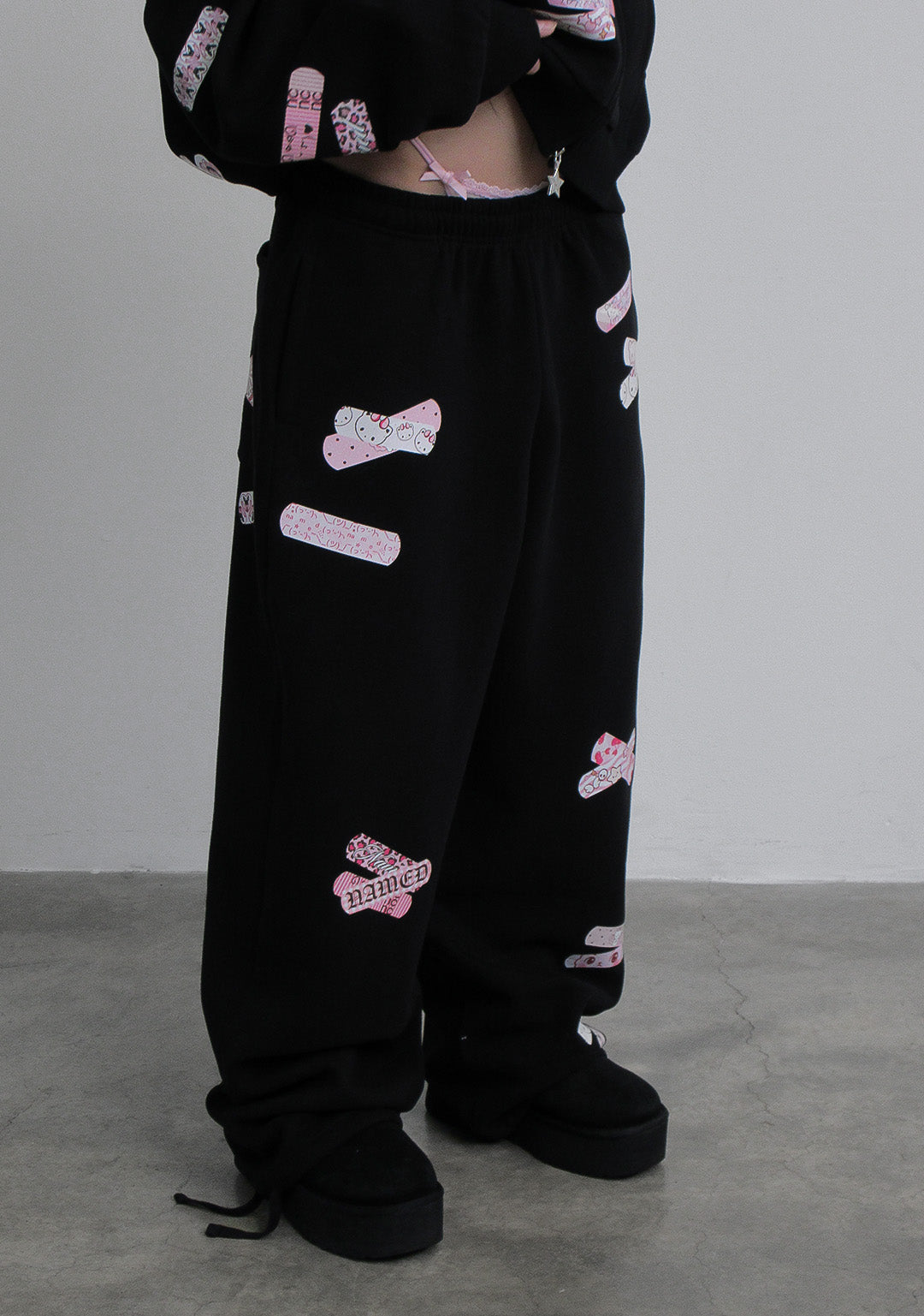 Stitch Teddy Oversized Sweatpants Black – NAMED COLLECTIVE®