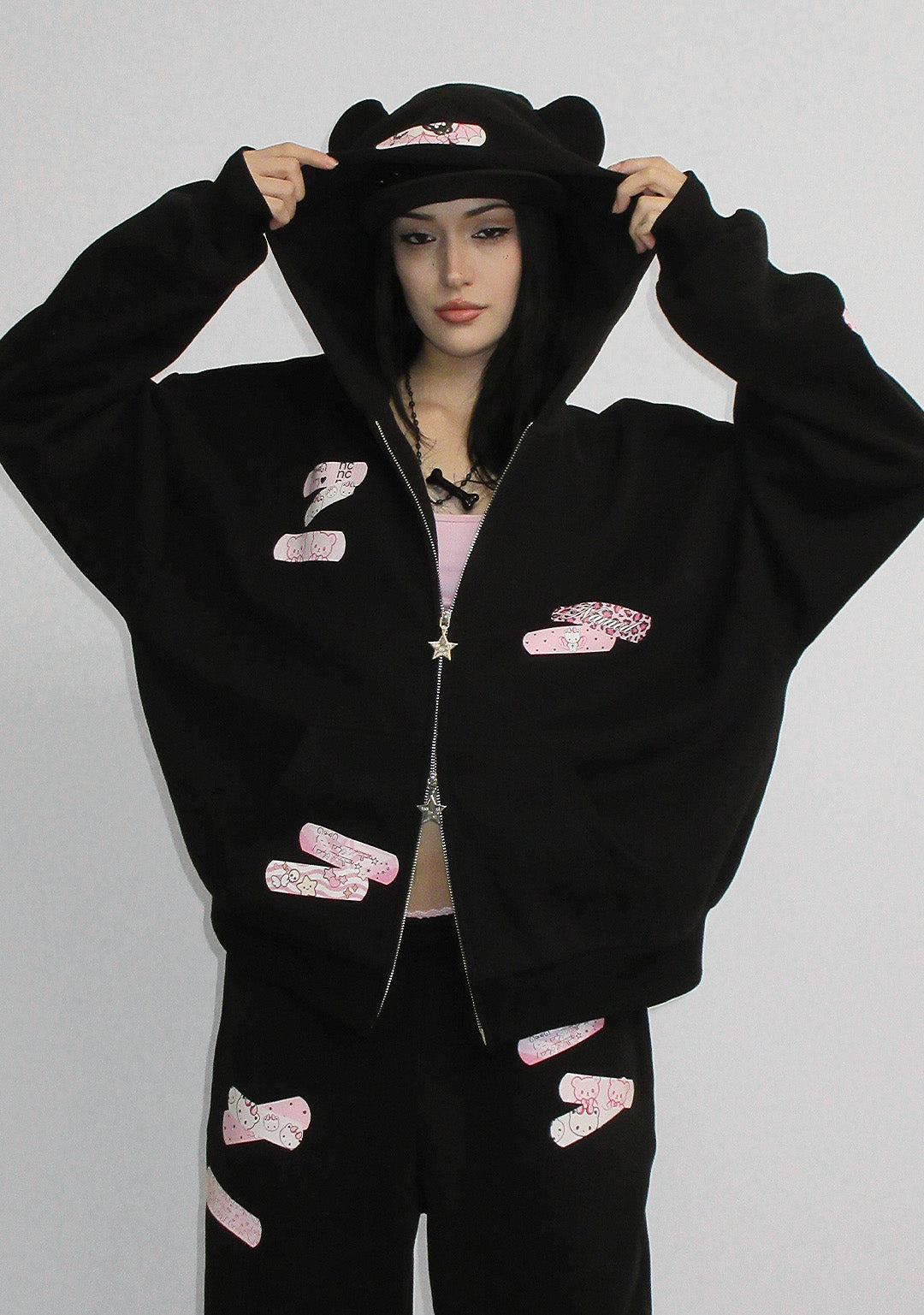 Stitch Teddy Zip Hoodie Black – NAMED COLLECTIVE®