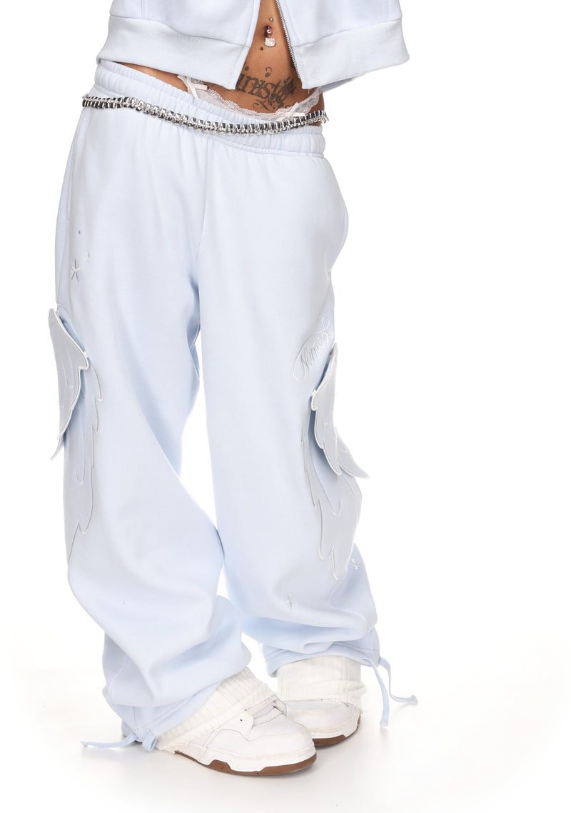 STITCH WINGS OVERSIZED SWEATPANTS BABY BLUE (DETACHABLE WINGS)