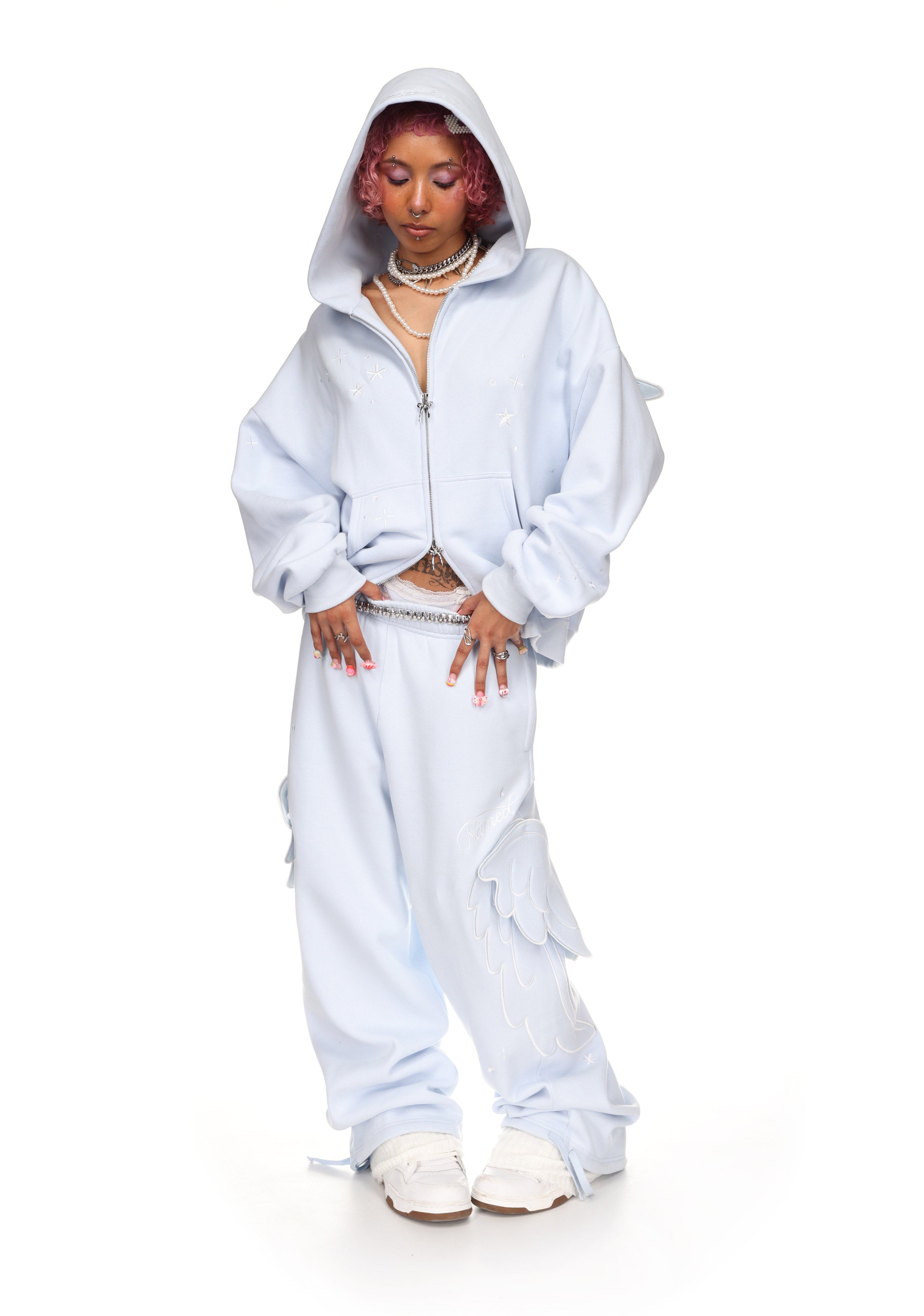 Stitch Wings Zip Hoodie Baby Blue Detachable Wings – NAMED COLLECTIVE®