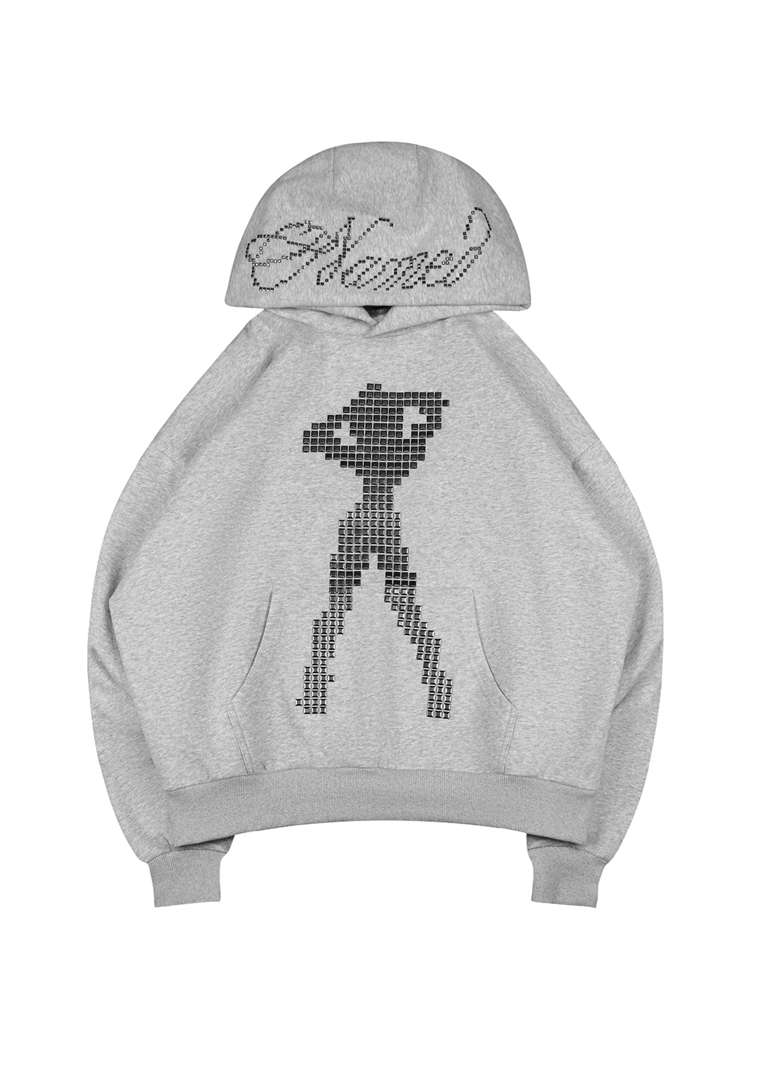 Strangers Studded Silhouette Pullover Hoodie Grey Marl – NAMED