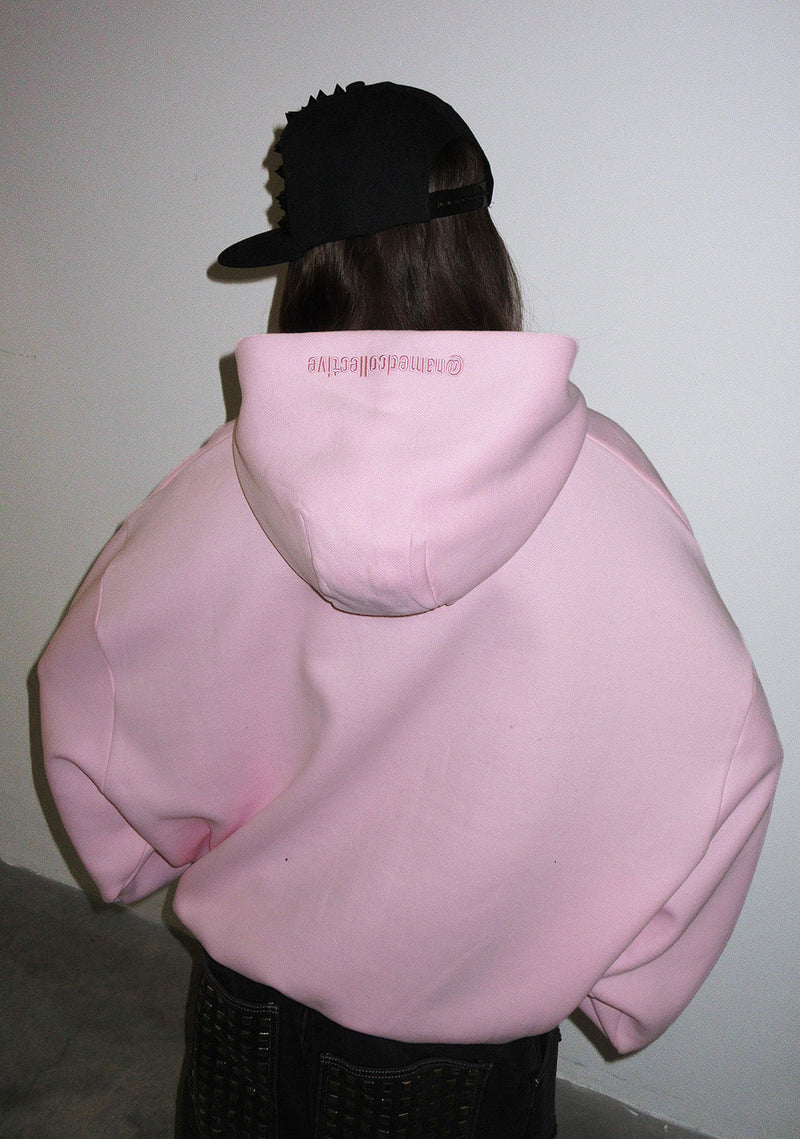 TAG ME RHINESTONE PULLOVER HOODIE BABY PINK