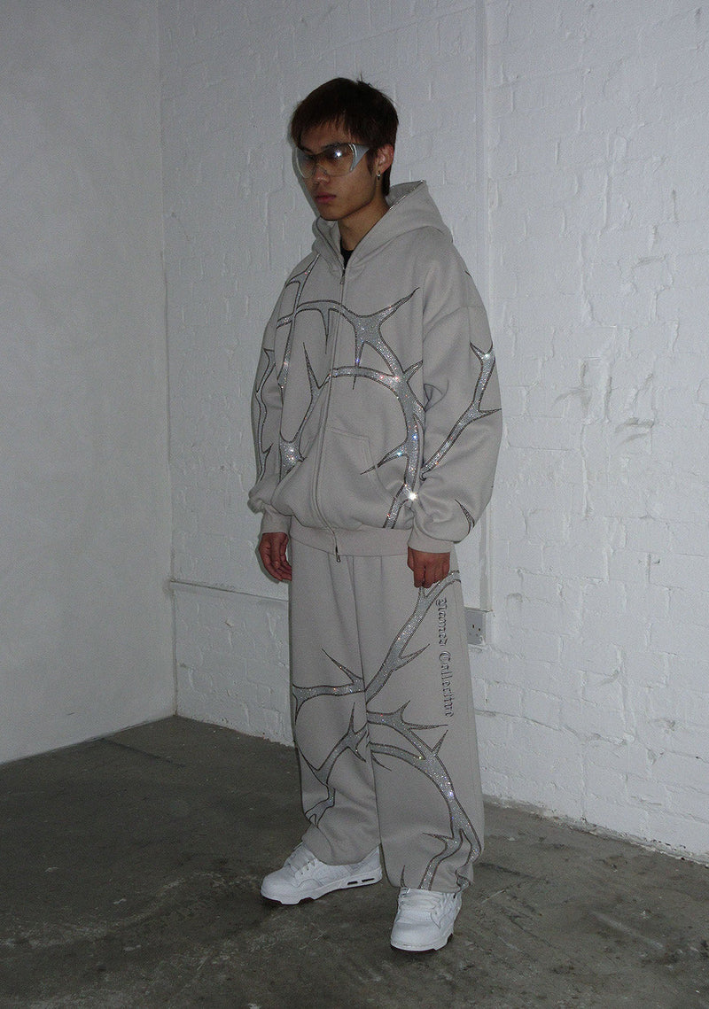 THORN RHINESTONE SWEATPANTS BONE