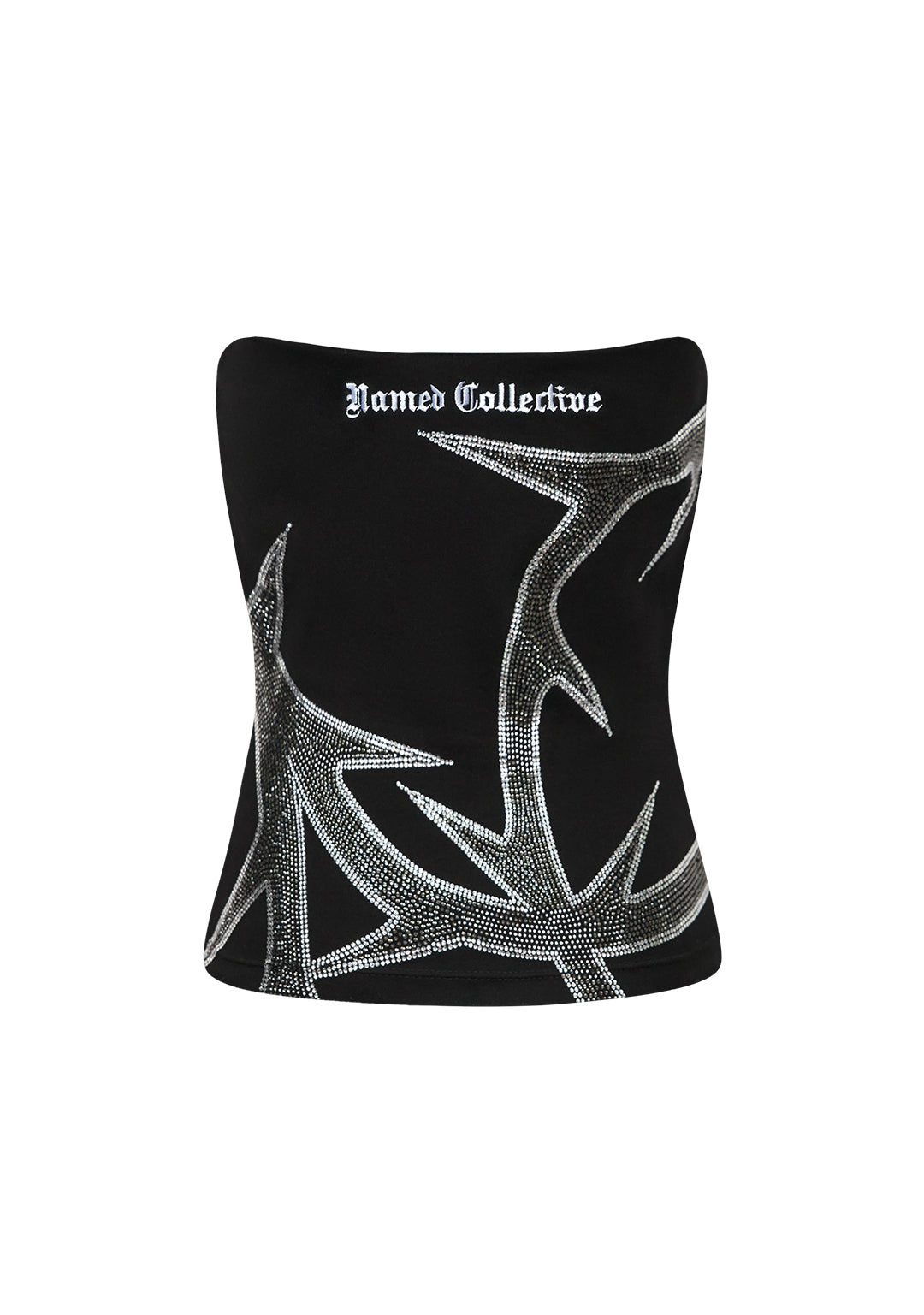 THORN RHINESTONE TUBE TOP BLACK