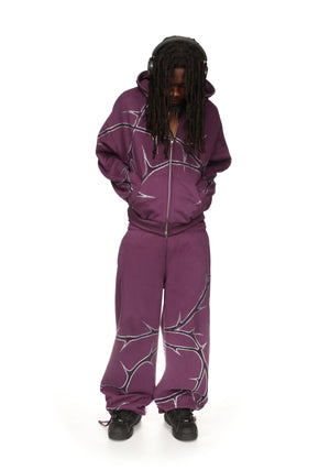 THORN RHINESTONE OVERSIZED SWEATPANTS DEEP PURPLE