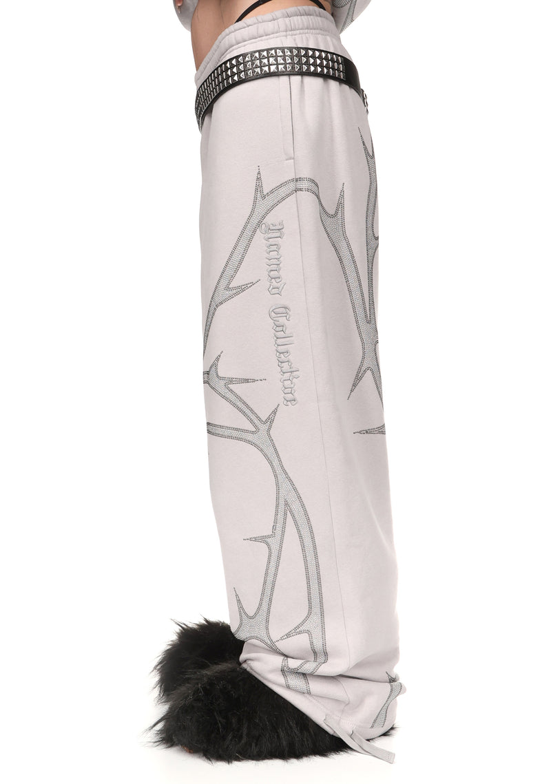 THORN STUDDED OVERSIZED SWEATPANTS SMOKE GREY