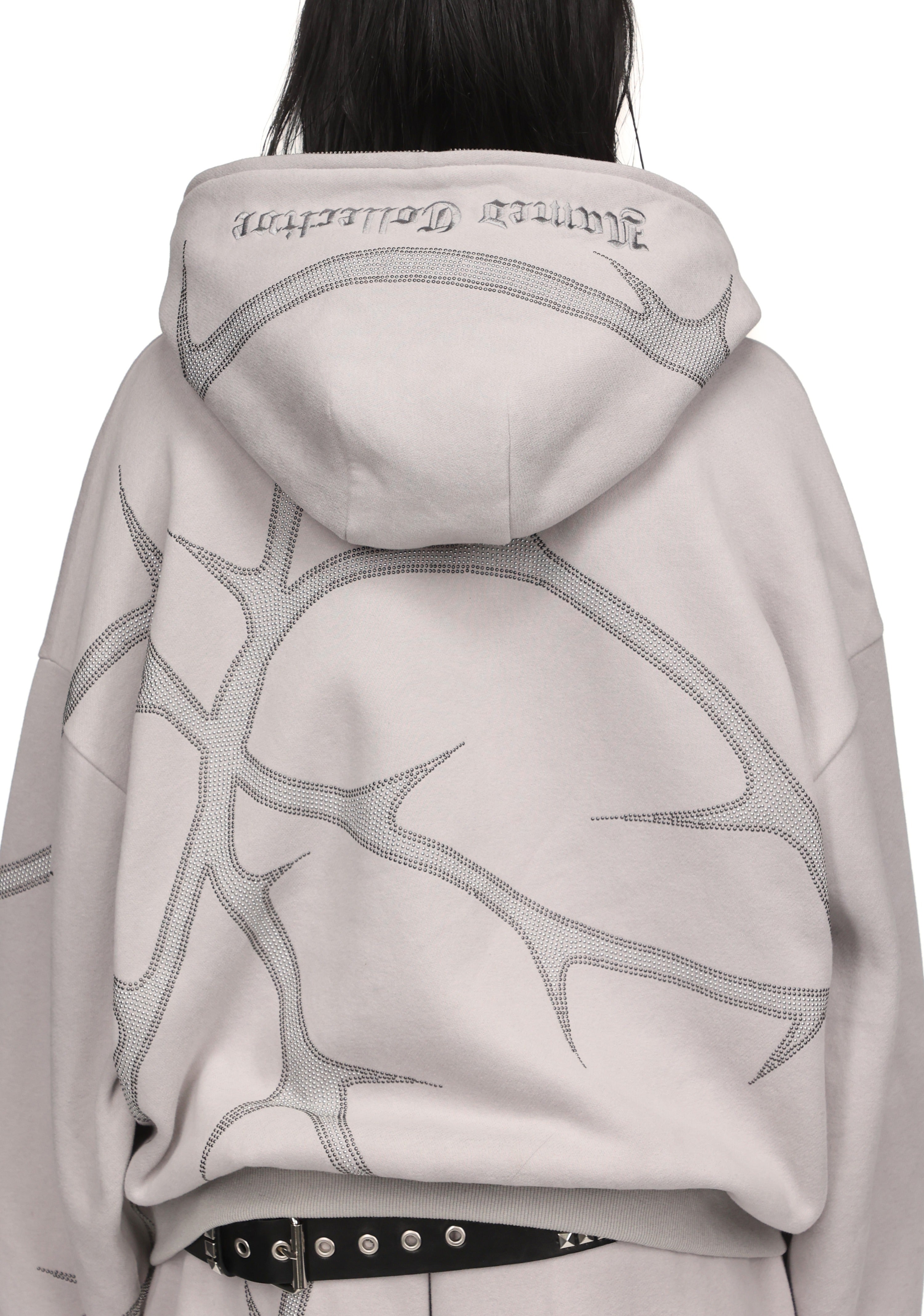 Thorn Studded Zip Hoodie Smoke Grey – NAMED COLLECTIVE®