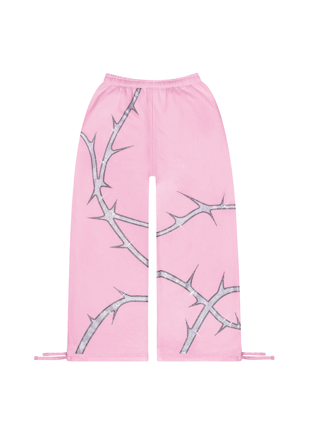 THORN RHINESTONE OVERSIZED SWEATPANTS BABY PINK