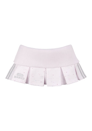 MALFUNCTION SPORTY PLEATED MINI SKIRT BABY PINK