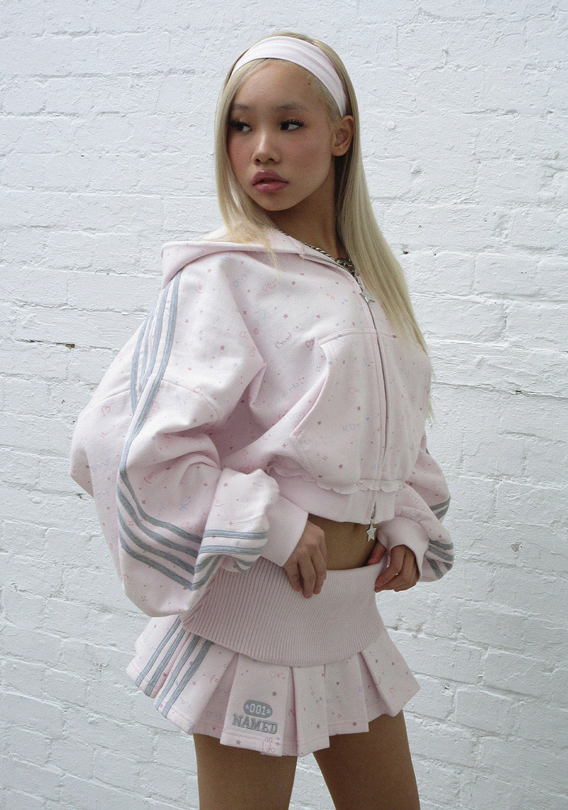 TREASURE PLEATED MINI SKIRT BABY PINK