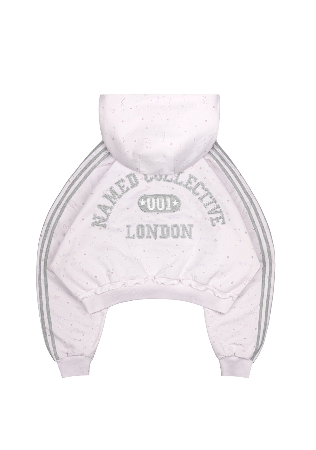 TREASURE SPORTY CROP ZIP HOODIE BABY PINK