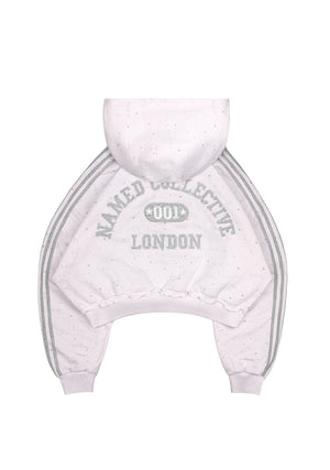 TREASURE SPORTY CROP ZIP HOODIE BABY PINK