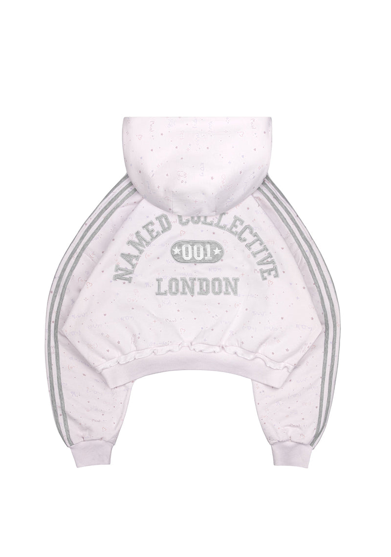 TREASURE SPORTY CROP ZIP HOODIE BABY PINK