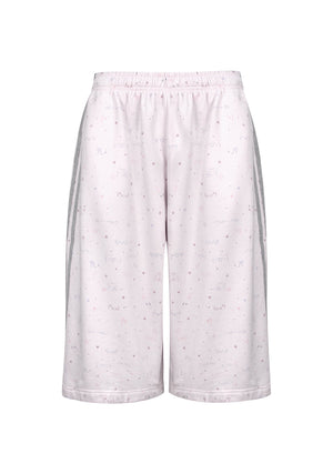 MALFUNCTION SPORTY OVERSIZED SWEATSHORTS BABY PINK