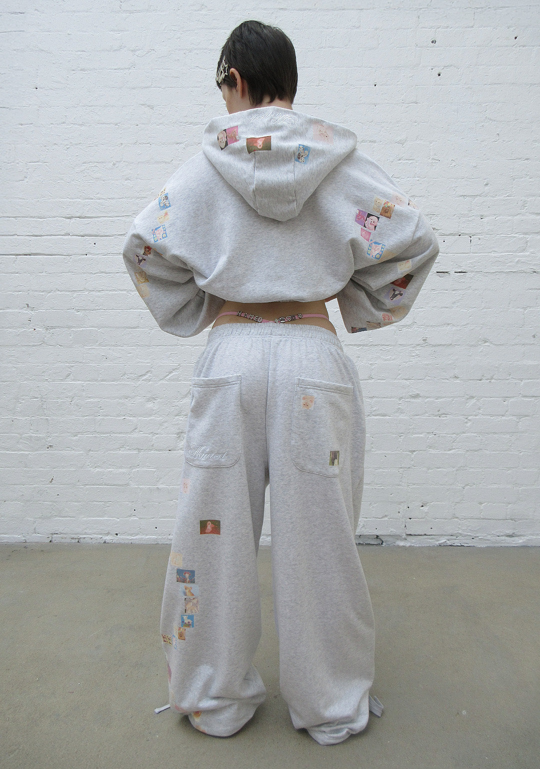 トップス namedcollective CROP ZIP HOODIE Trinket Motif Crop Zip Hoodie Grey Marl – NAMED COLLECTIVE®