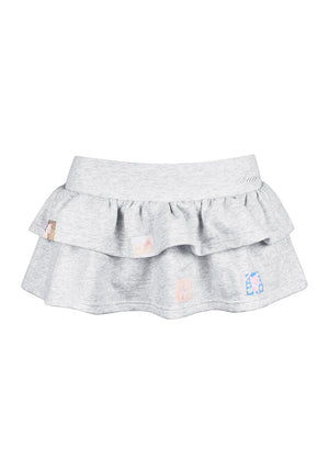 TRINKET MOTIF RUFFLE MICRO SKIRT GREY MARL
