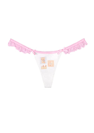 TRINKET MOTIF THONG WHITE
