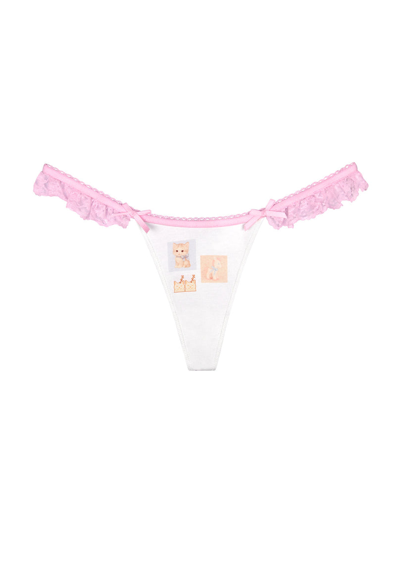 TRINKET MOTIF THONG WHITE