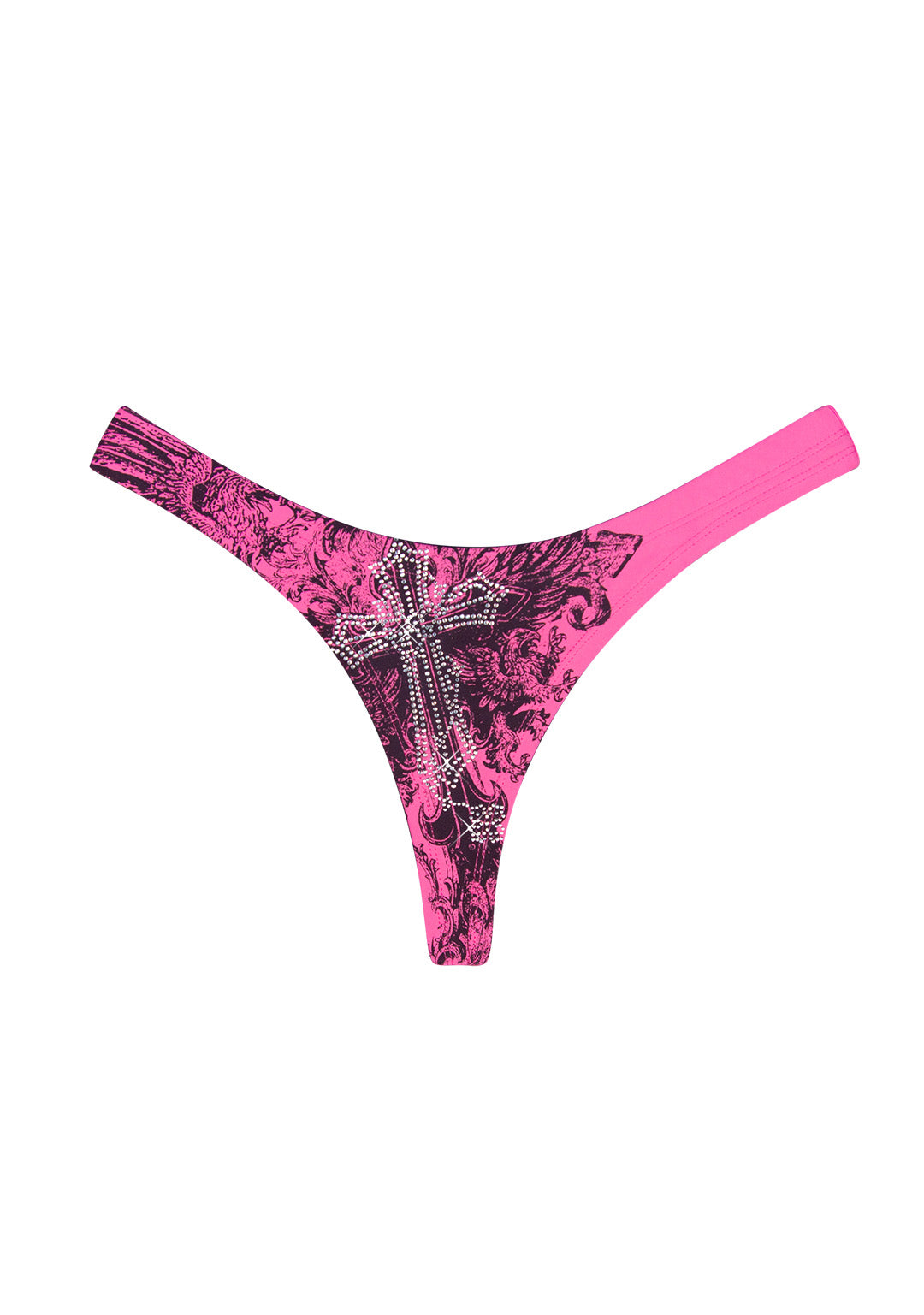 VICE RHINESTONE BRAZILIAN BIKINI BOTTOMS HOT PINK – NAMED COLLECTIVE®