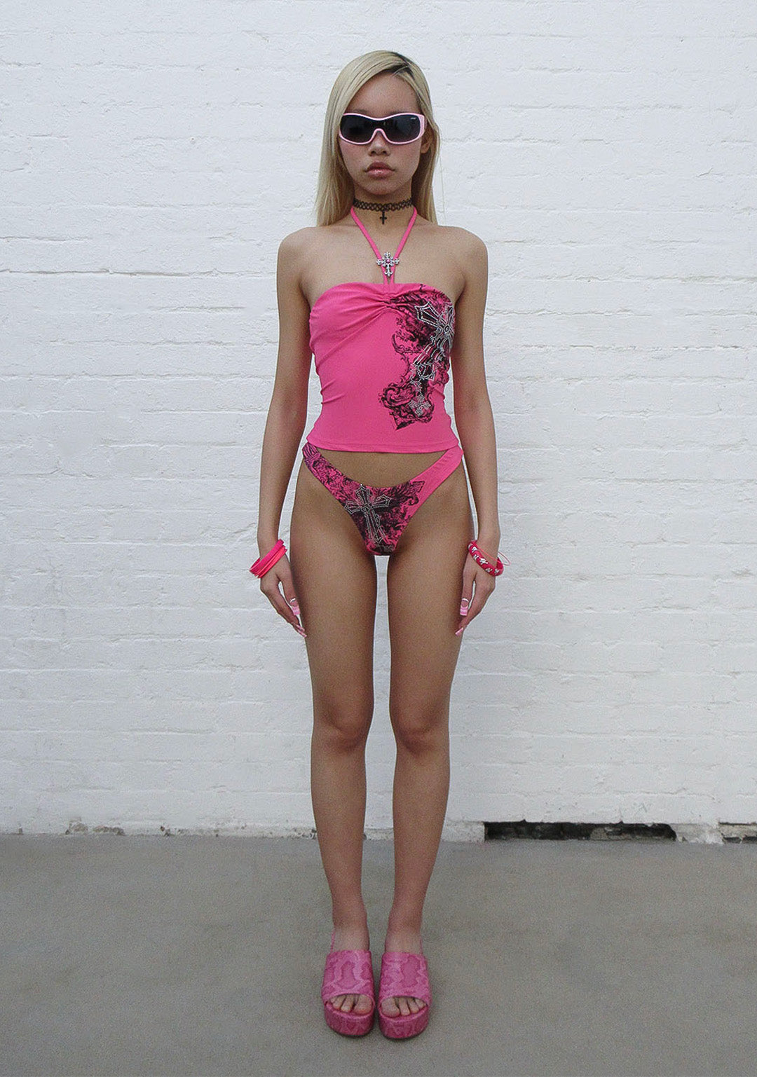 服/ファッション Brazilian Bikini Pink HIGH-LEG BRAZILIAN BIKINI BOTTOMS FUCHSIA FLUORESCENT | Focenza