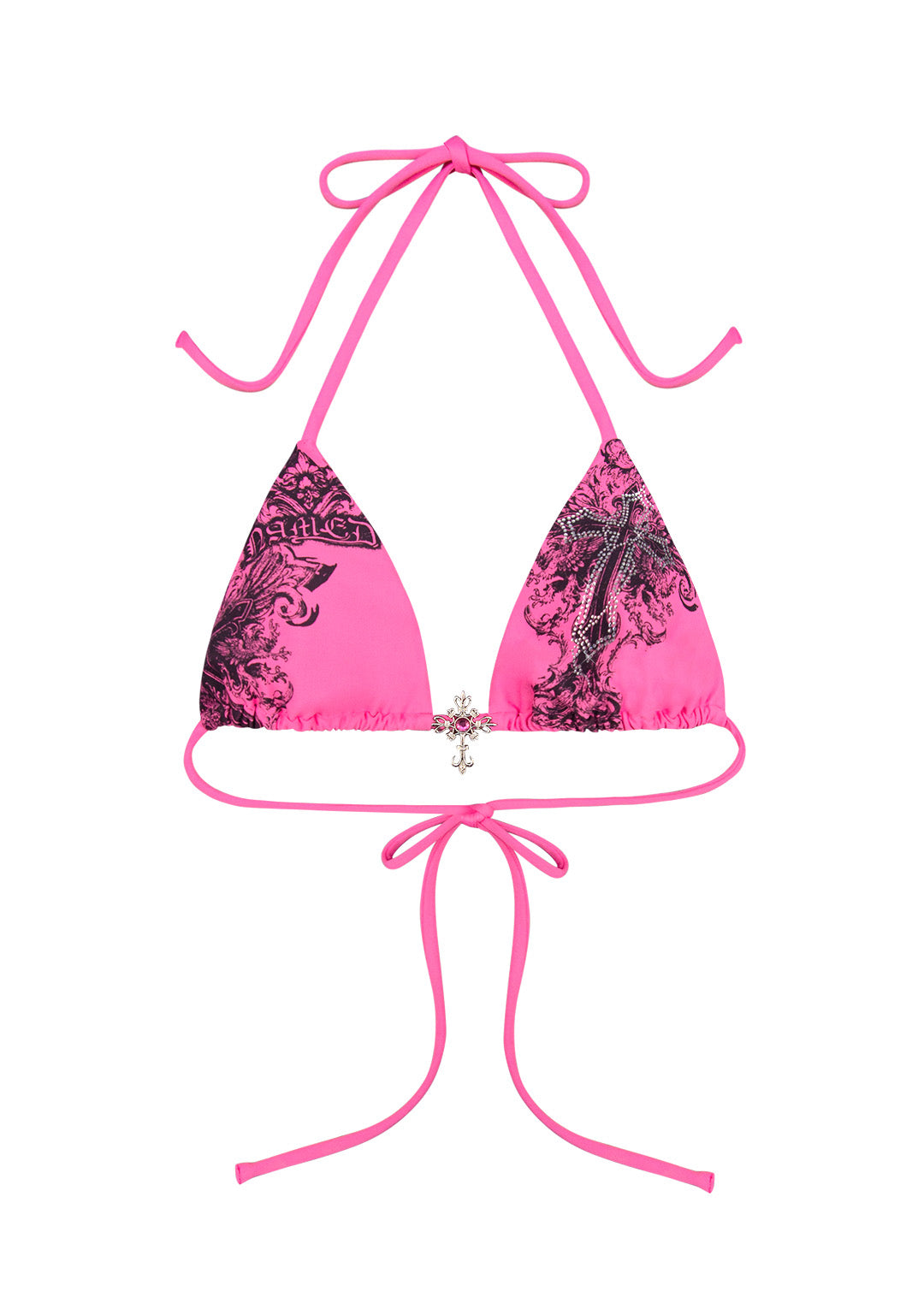 Vice Rhinestone Triangle Bikini Top Hot Pink – NAMED COLLECTIVE®
