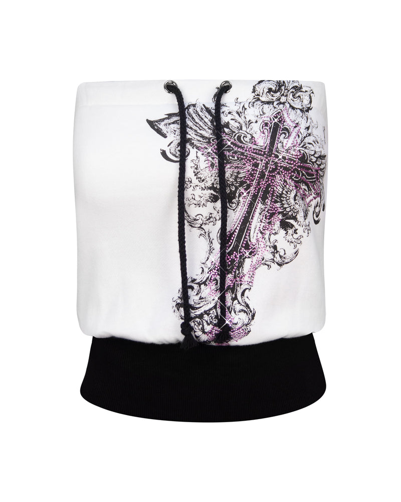 VICE RHINESTONE TUBE TOP WHITE